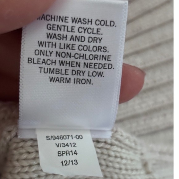 Banana Republic Men XL Cable Knit Cotton Cardigan Oatmeal Button Front Sweater - Picture 6 of 6